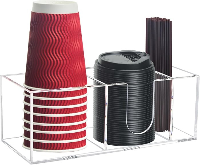 Coffee Cup Holder for Countertop, Acrylic Coffee Bar Accessories and Organizer, Clear Coffee Stat... | Amazon (US)