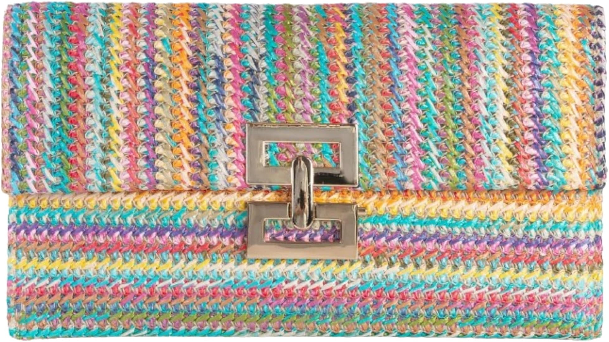 Straw Clutch Purses Women Summer Beach Handbags Boho Woven Envelope Wallet Fold Over Chain Crossb... | Amazon (US)