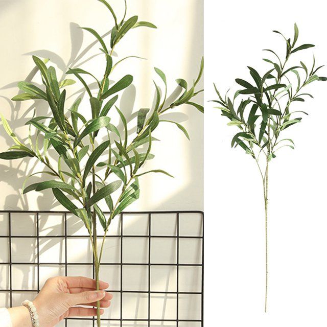 Cheer.US 3 Pcs Artificial Greenery Olive Branches Stems Green Leaves Fruits Branch Leaves for Hom... | Walmart (US)