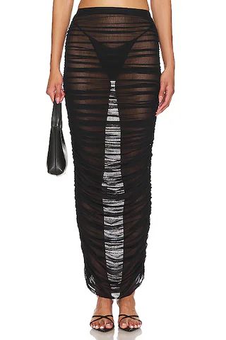 NBD Isabella Sheer Maxi Skirt in Black from Revolve.com | Revolve Clothing (Global)