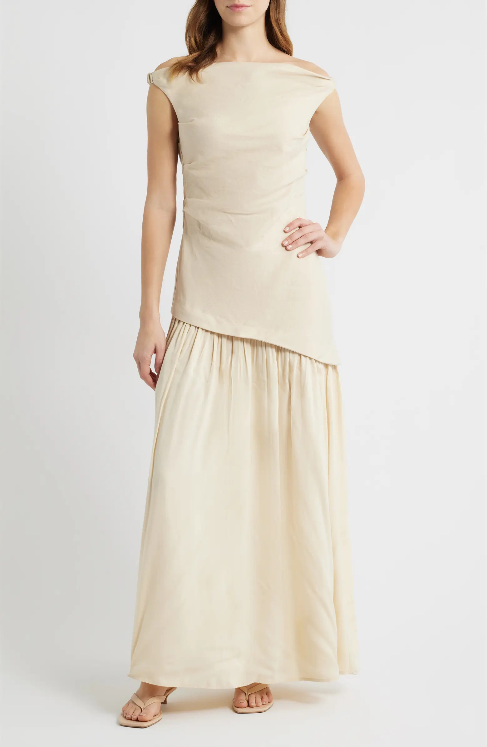 Faithfull the Brand Roma Asymmetric Off the Shoulder Maxi Dress | Nordstrom | Nordstrom