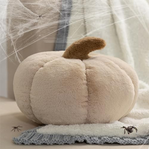 Ashler Halloween Pumpkin Pillows, Fall Decoration Pumpkin Shaped Throw Pillow, Beige Pumpkin Pillow for Halloween Thanksgiving Decor, Pumpkin Cushion, 6 X 12 Inches | Amazon (US)