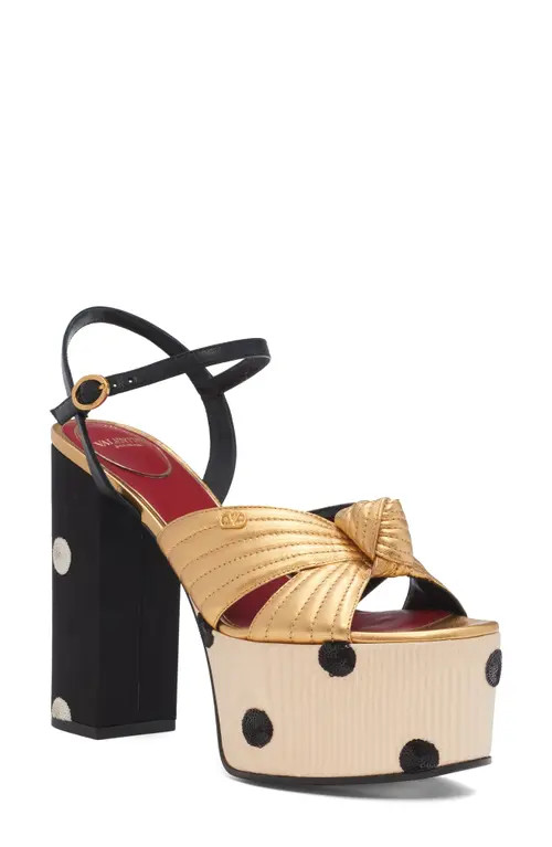 Valentino Garavani Crasher Platform Sandal in Gold at Nordstrom, Size 10.5Us | Nordstrom
