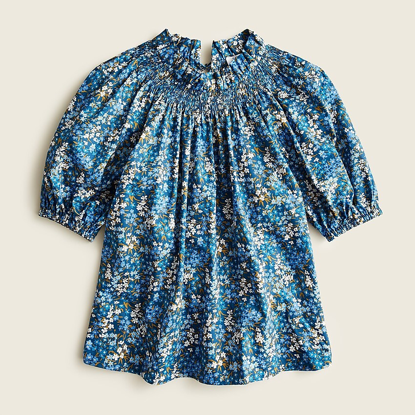 Smocked neck puff-sleeve top in Liberty® Sea Blossoms | J. Crew US