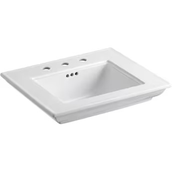 KOHLER Memoirs Fireclay Freestanding White Console Sink Top (24.5-in x 20.5-in x 8.625-in) | Lowe's