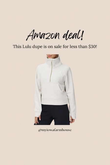 This, Lululemon dupe is such amazing quality and is on sale for less than $30!
Scuba sweatshirt.

#LTKfindsunder50 #LTKsalealert #LTKfitness