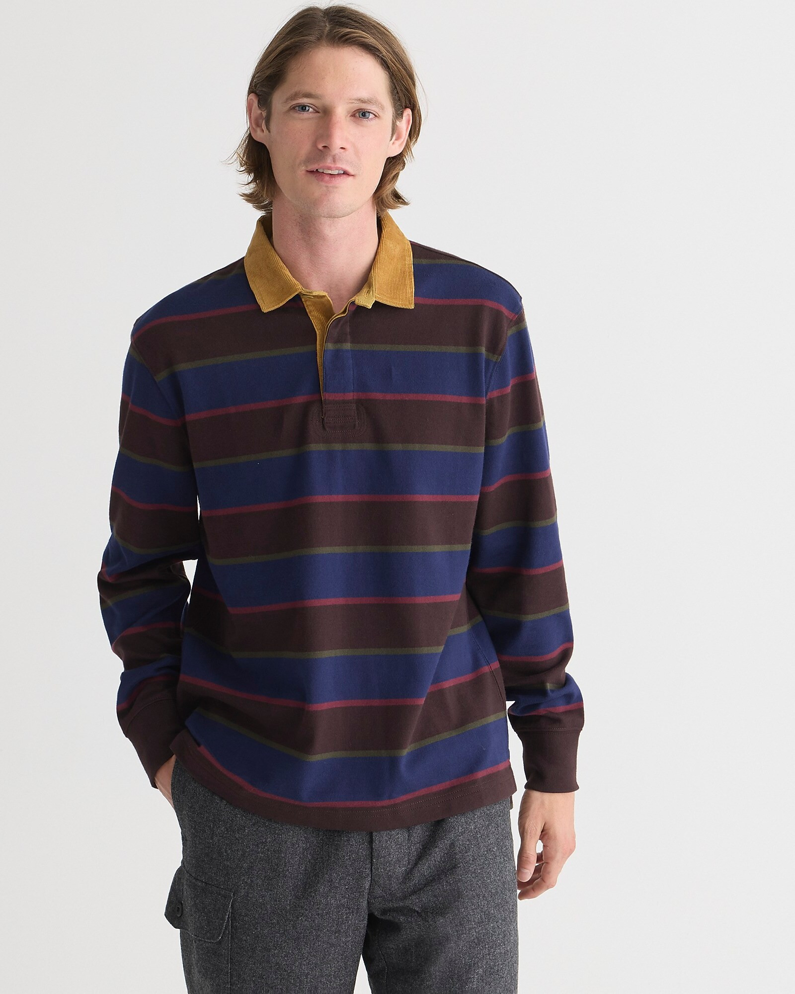 Rugby shirt with corduroy collar | J. Crew US