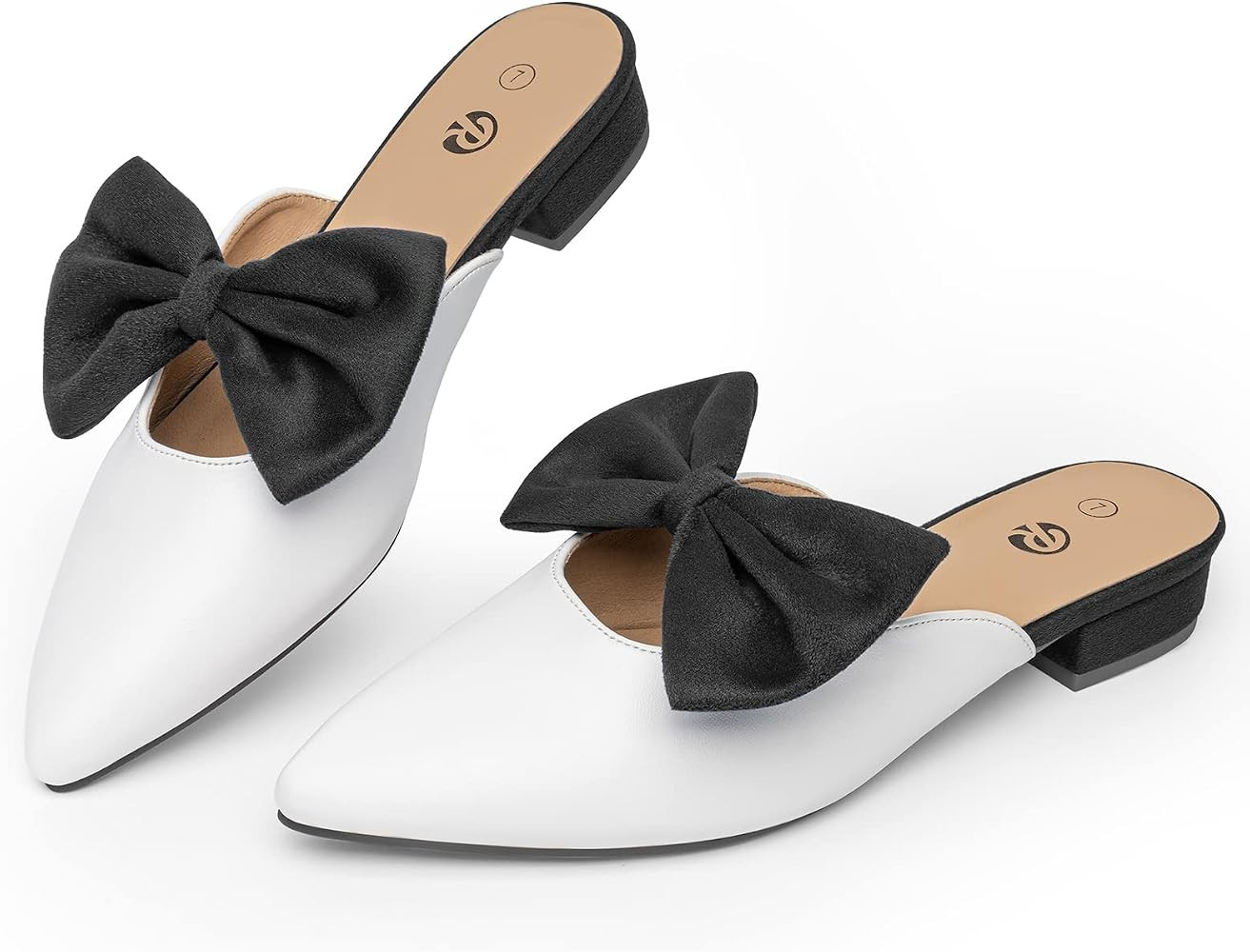 Rekayla Mules for Women Flats,Pointed Toe Mules Sandals Comfy Mules Shoes Cute Bow Women's Mules ... | Amazon (US)