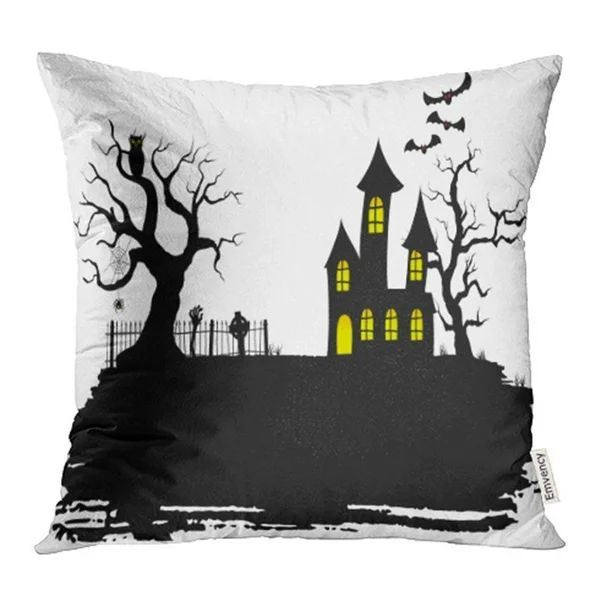 ARHOME Silhouette of Haunted House at Halloween Cartoon Castle Dark Landscape Autumn Pillow Case ... | Walmart (US)