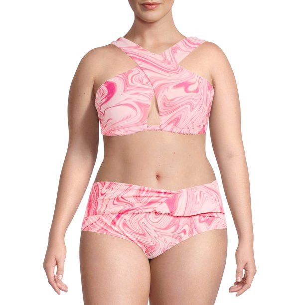 Time and Tru Women’s and Women's Plus Cross Front Convertible Back Swimsuit Top - Walmart.com | Walmart (US)