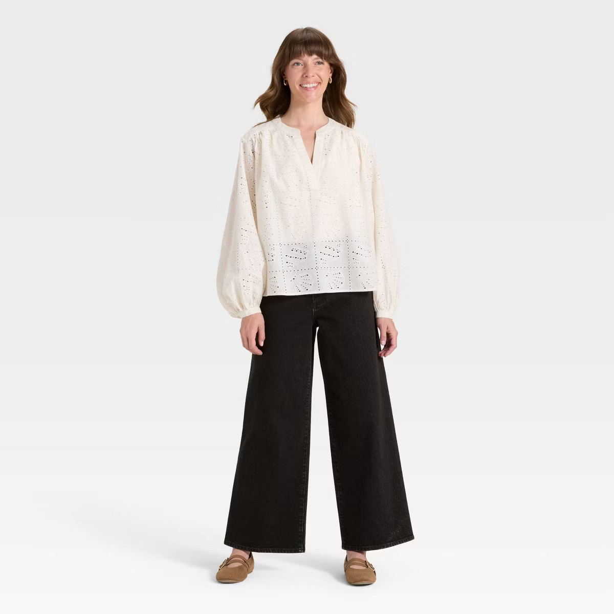 Women's High-Rise Sailor Wide Leg Ankle Jeans - Universal Thread™ Black 10 | Target