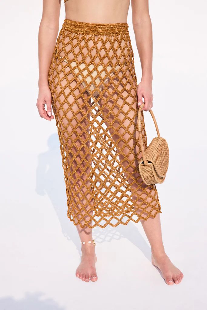 FINN KNIT CROCHET SKIRT - CIDER | Cult Gaia - US