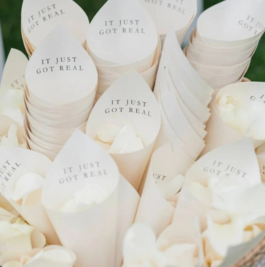 It Just Got Real Petals Cones, It Just Got Real Petal Cups, Wedding Petals Cones, Cones for Petal... | Etsy (US)