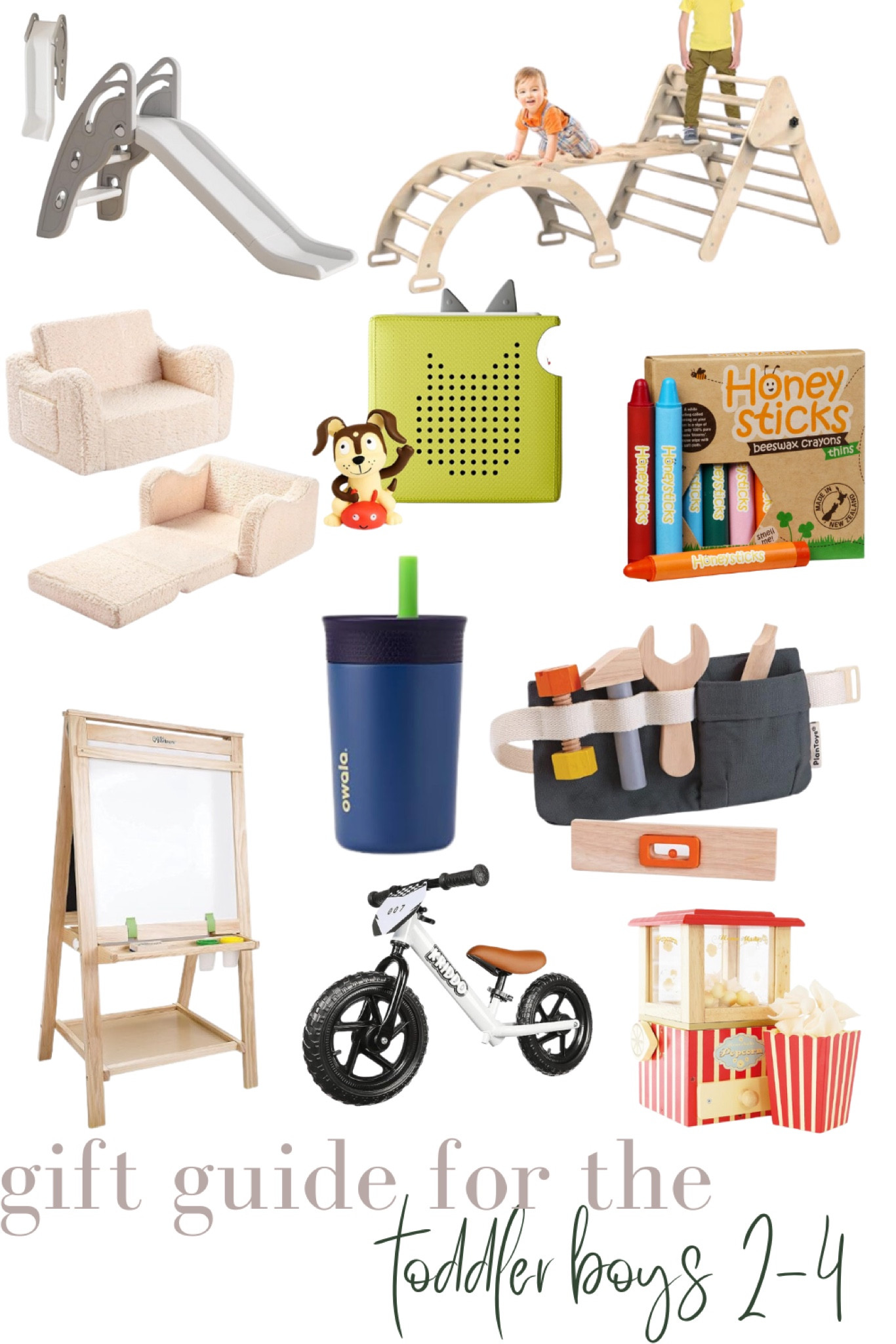 Gift guide, toddler boys, Sherpa couch, playground, slide, easel, bike, hydrations tool belt 

#LTKGiftGuide #LTKHoliday #LTKSeasonal