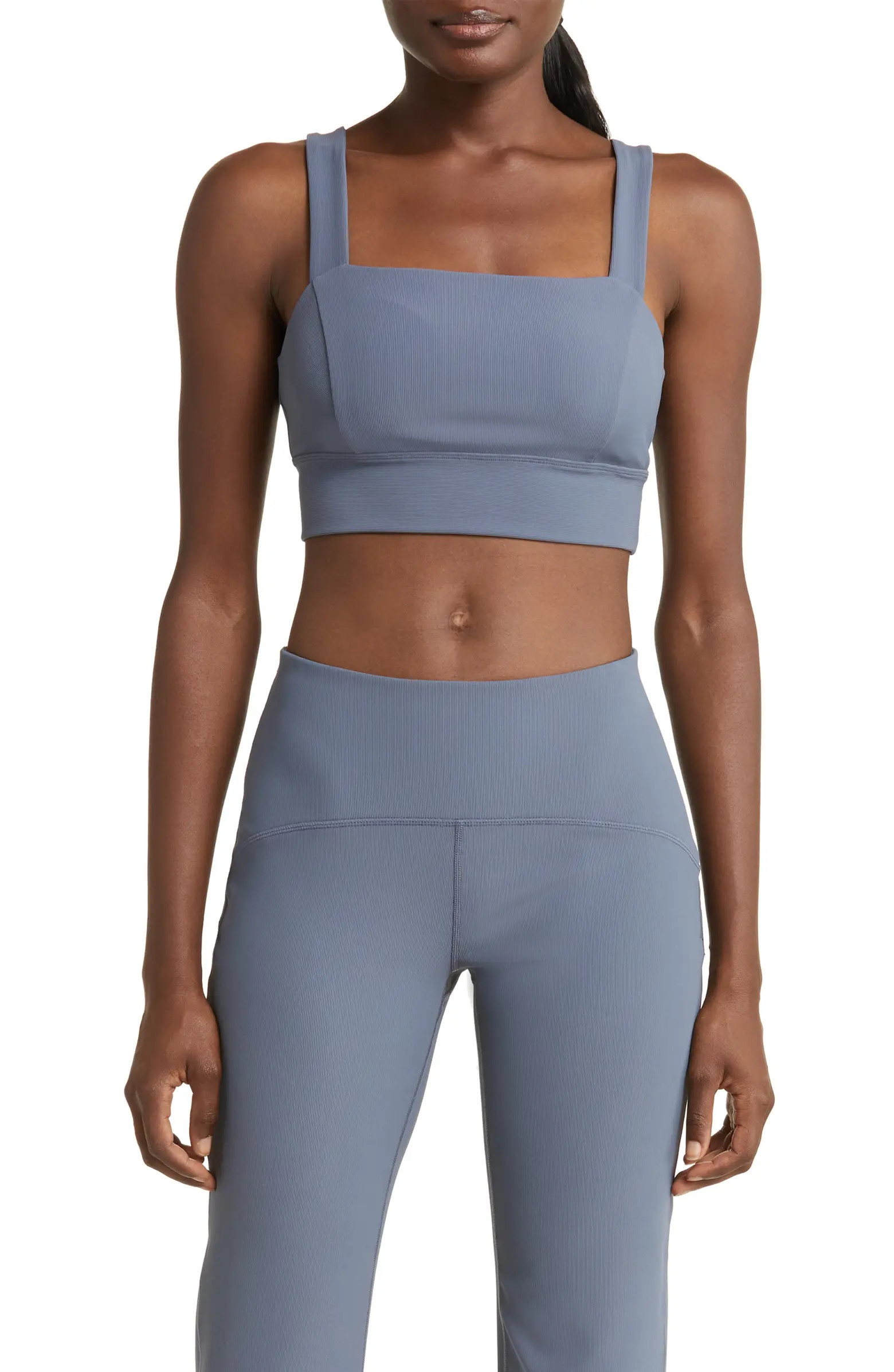 Zella Luxe Longline Rib Sports Bra | Nordstrom | Nordstrom