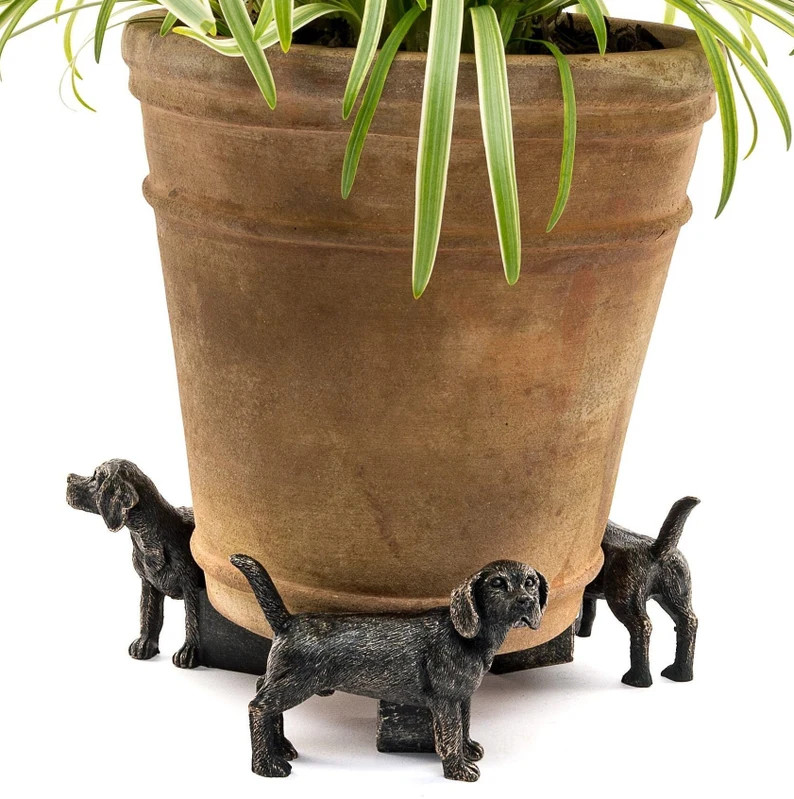 Bronze Coloured, Beagle, Potty Feet, Set of 3, Plant Pot Stand, Antique, Plant Pot Decoration, Ga... | Etsy (US)