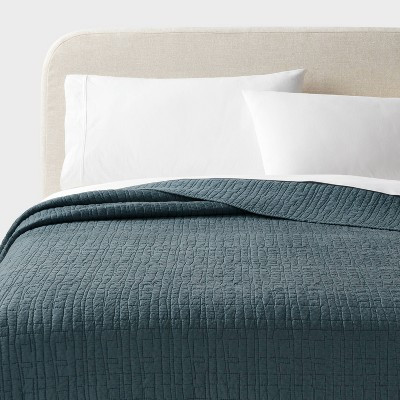 King TENCEL® Quilt Slate Blue - Threshold™: OEKO-TEX Certified, Cooling Lightweight Coverlet, ... | Target