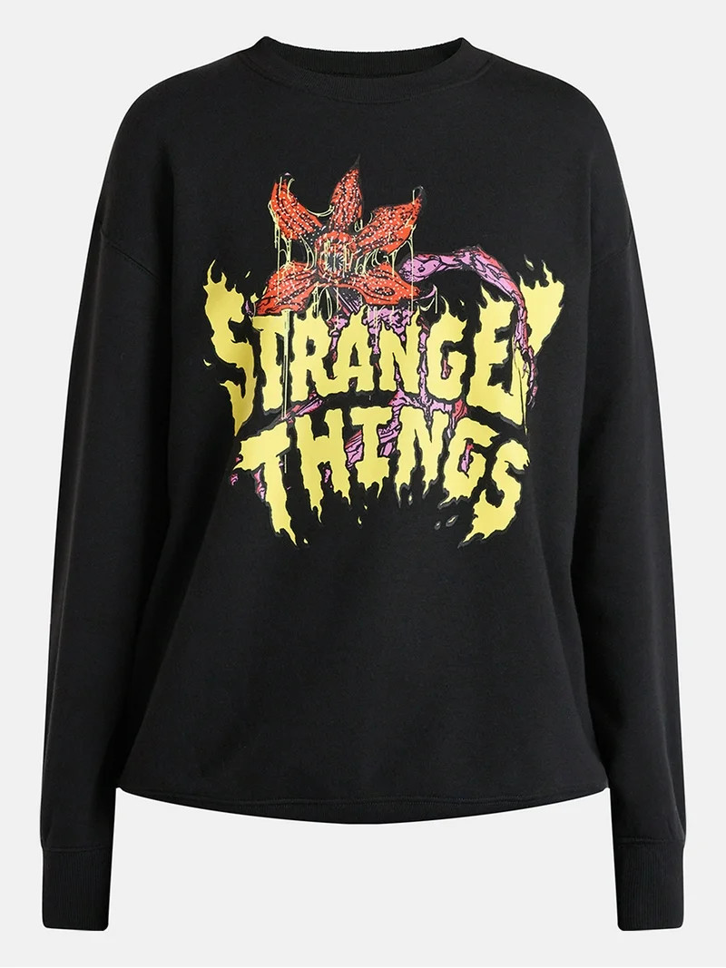 Netflix Stranger Things Oversized Fleece Sweatshirt from No Boundaries, Women’s Plus | Walmart (US)