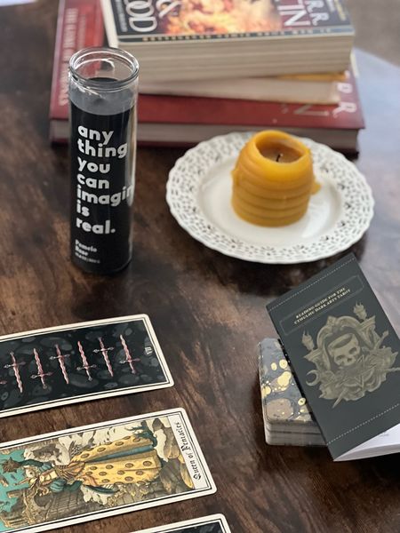 I love that Halloween is becoming like Christmas where people start celebrating earlier and earlier. I'm getting into the celebration with a @paddywaxcandles and a tarot deck. I'm dying to learn more about #tarot. I love having my card read, especially around the Halloween Holiday. What are you looking forward to this fall? #falldecor #September #SpookySeason #Halloweendecor 

#LTKsalealert #LTKSeasonal #LTKstyletip