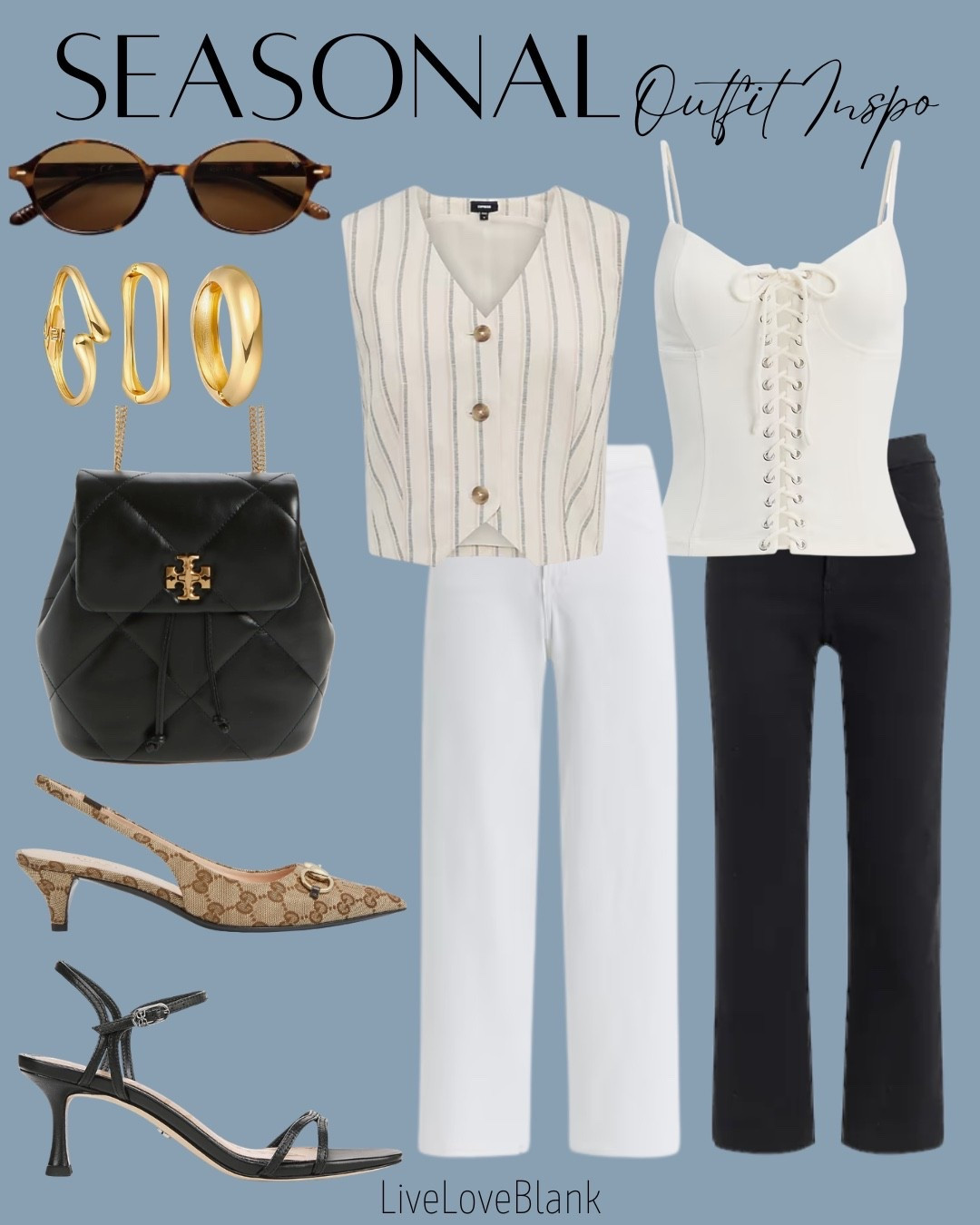 Seasonal outfit inspo 
Statement tops 
Kitten heels 
Tory Burch backpack 
@Express 
@nordstrom 

#LTKOver40 #LTKSeasonal #LTKootd