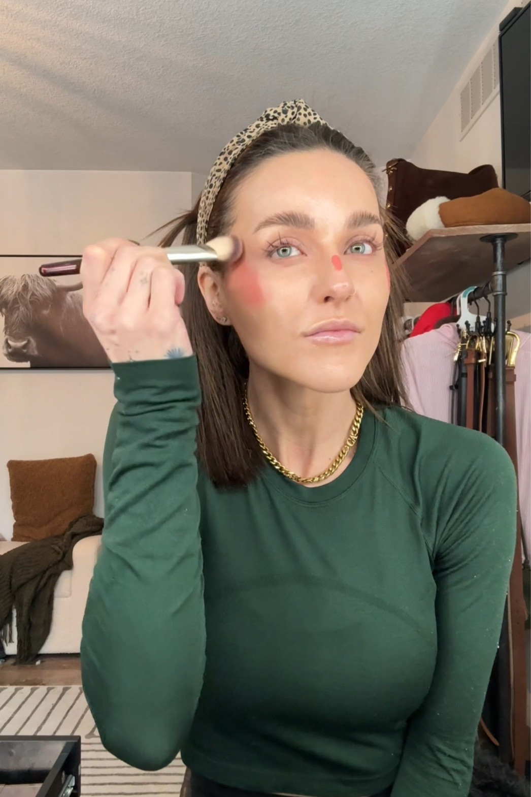 AMAZON makeup routine!! 
@amazon #ad #founditonamazon
Brow pencil: 3.5 
Color Correcting: Peach 
Glotion: Medium
SPF: Medium
Concealer: light ivory
Highlighter: Champagne 
Kosas Bronzer: Escape 
liquid blush: bloom
Kosas blush: Hype

#LTKSeasonal #LTKBeauty #LTKStyleTip