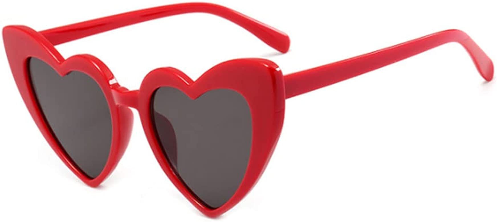 YooThink Love Heart Shaped Sunglasses for Women ,Vintage Cat Eye Mod Style Retro Glasses | Amazon (US)