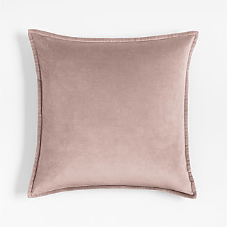 Organic Cotton Velvet 20"x20" Moody Mauve Throw Pillow Cover + Reviews | Crate & Barrel | Crate & Barrel