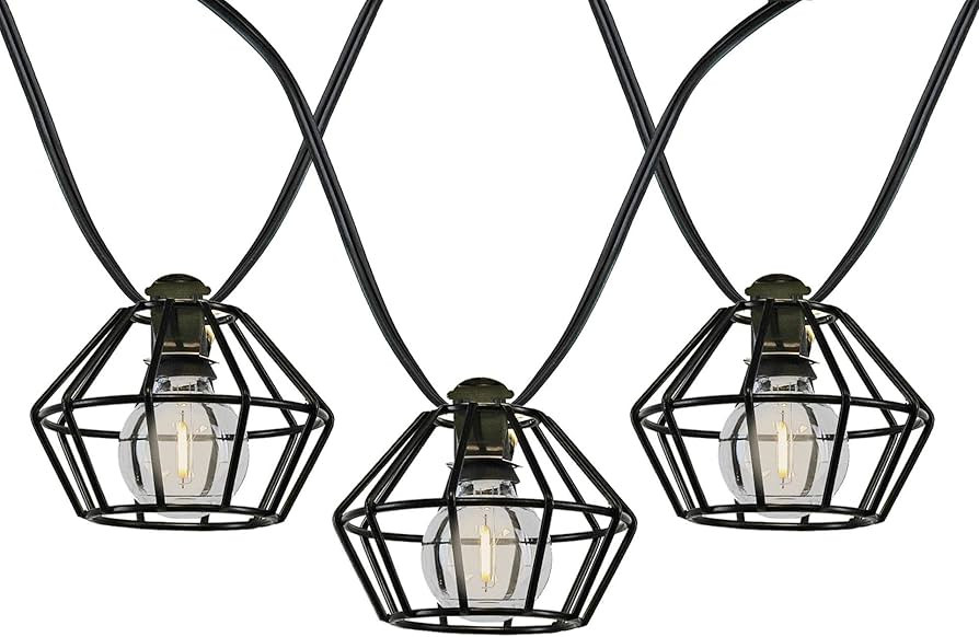 Novelty Lights 11 Feet 10 Light Decorative LED G40 Outdoor Cafe Cage Lampshade String Lights with... | Amazon (US)