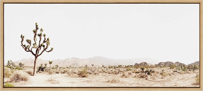 Kate and Laurel Sylvie Lone Joshua Tree Framed Canvas Wall Art by Amy Peterson Art Studio; 18x40 ... | Amazon (US)