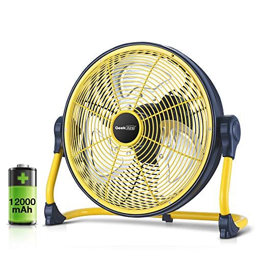 Geek Aire Fan, Battery Operated Floor Fan, Rechargeable Powered High Velocity Portable Fan with Meta | Amazon (US)