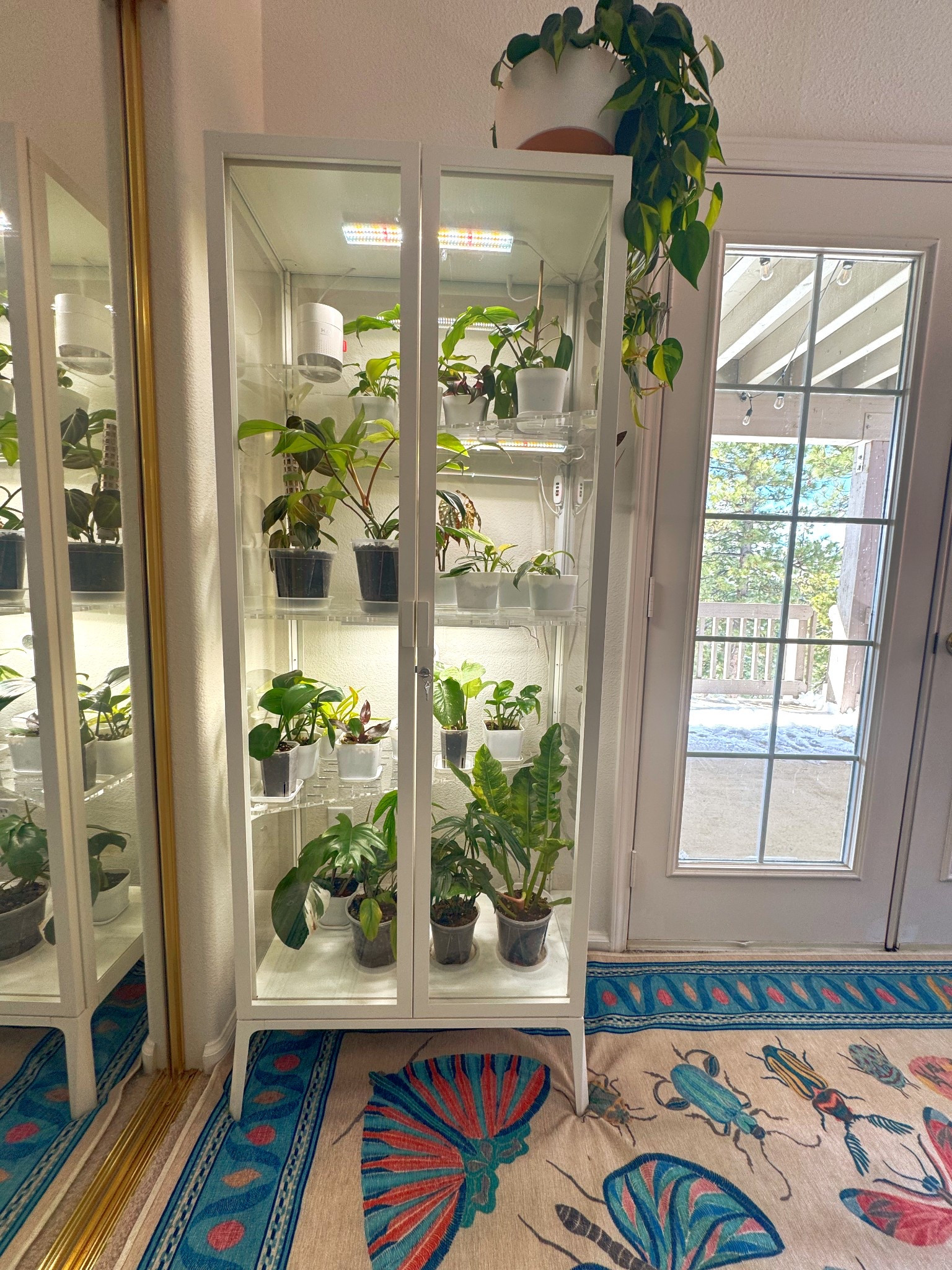 IKEA greenhouse cabinet with all materials linked except for IKEA Milsbo tall cabinett