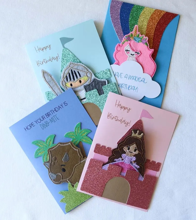 Kids Birthday Card with Finger Puppet: Handmade in USA | Etsy (US)