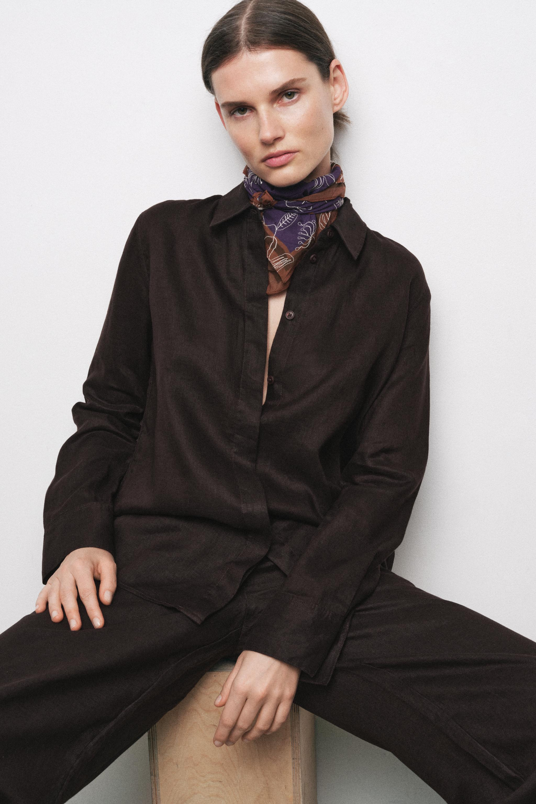 EMBROIDERED FLORAL SCARF | Zara US