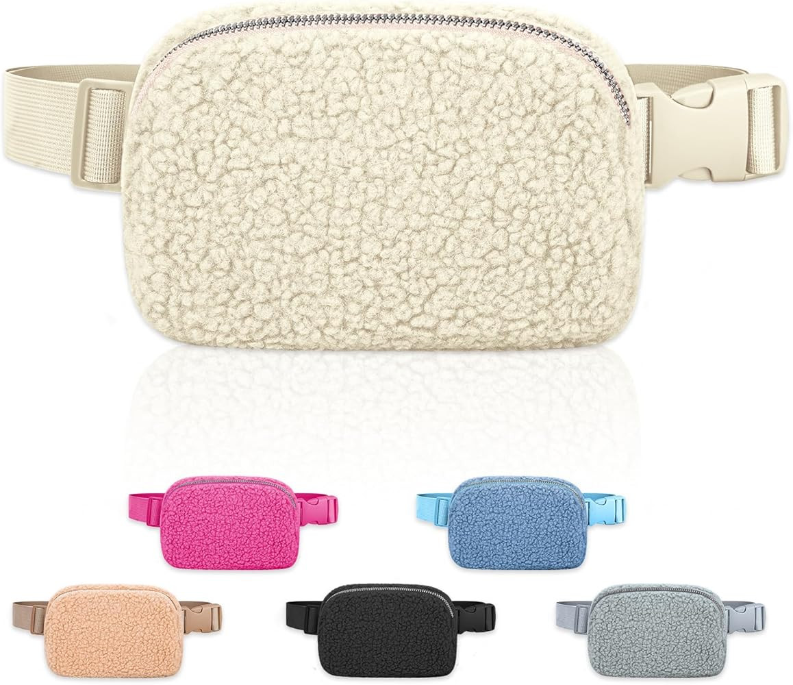 Fleece Belt Bag Sherpa Crossbody Bags For Women - Fashion Fanny Pack for Women - Crossbody Bag Sh... | Amazon (US)