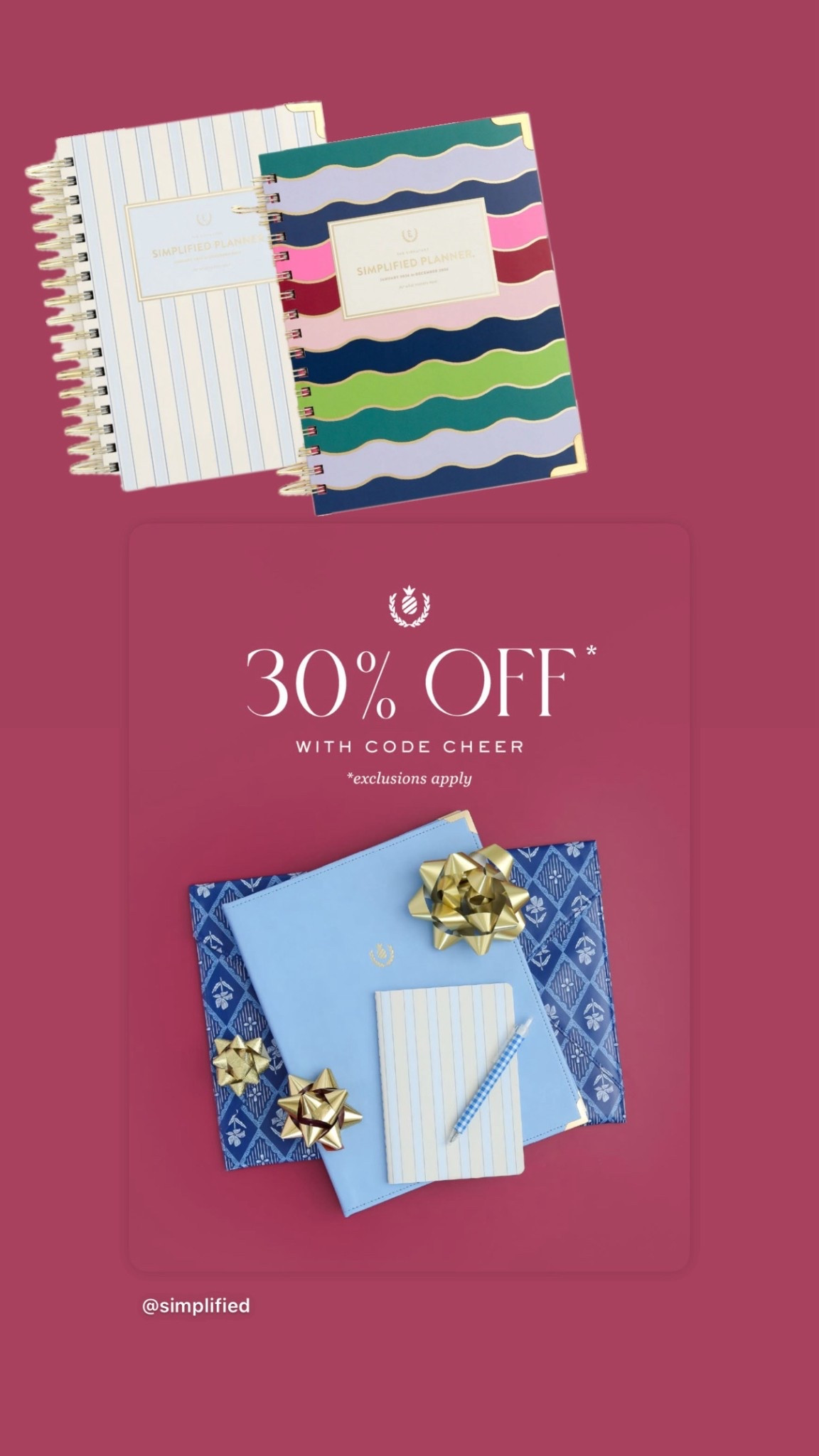 My fave planners 30% off code CHEER. Weekly and daily layout options- I prefer weekly to see the week at a glance  

#LTKdayinmylife #LTKHoliday #LTKCyberWeek