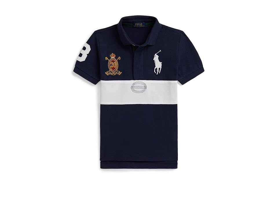 Polo Ralph Lauren Kids Big Pony 20th Anniversary Crest Polo (Toddler/Little Kid) Boy's Clothing Newport Navy : 4 Little Kid, Cotton | Zappos