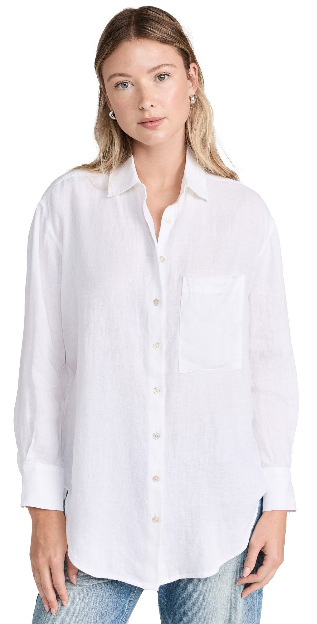 AYR The Deeper End Shirt in Linen White M | Shopbop