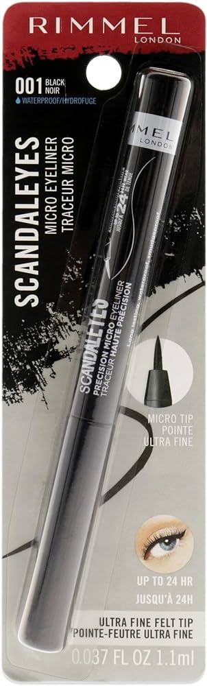 Rimmel London Scandaleyes Micro Eyeliner, Waterproof, Long-Wearing, Smudge-Proof, 001, Black, 0.0... | Amazon (US)
