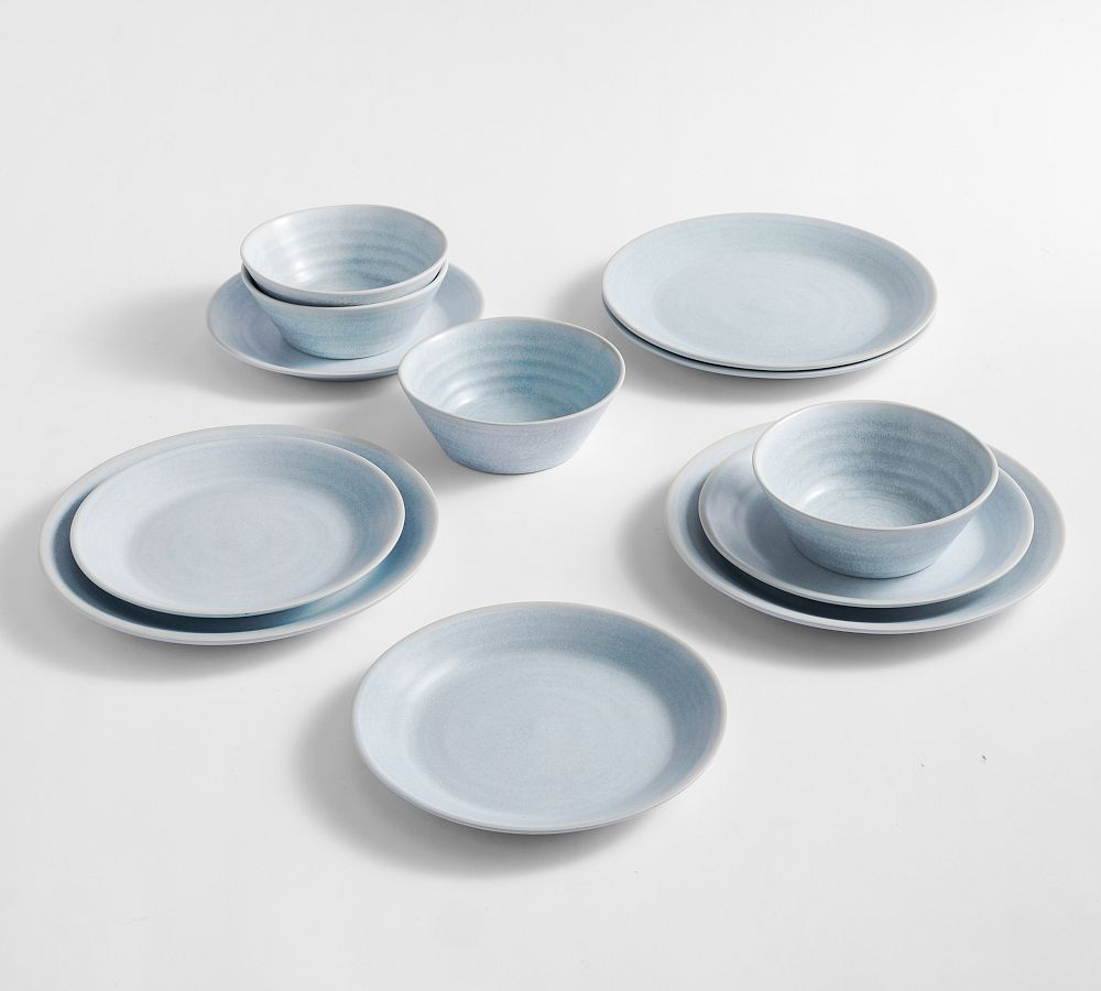 Larkin Melamine 12-Piece Dinnerware Set | Pottery Barn (US)
