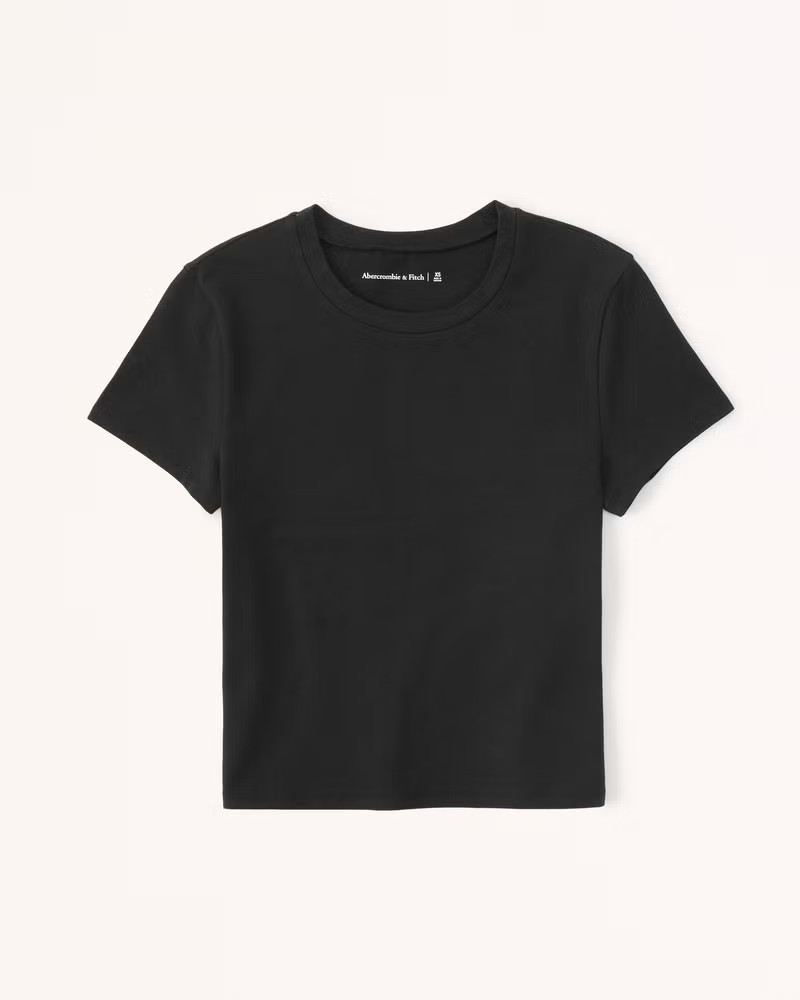 Abercrombie & Fitch Women's Essential Baby Tee in Black - Size XXL | Abercrombie & Fitch (US)