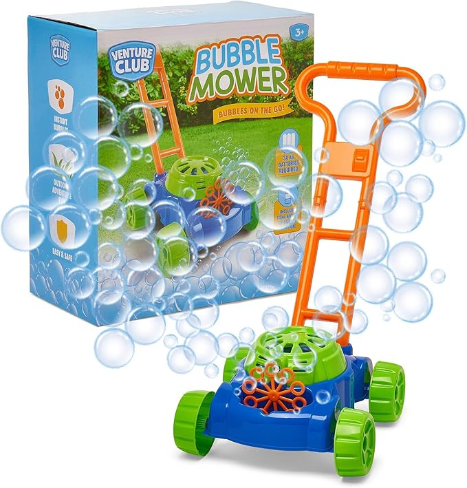 Venture Club Bubble Mower - Push Along Bubble Machine for Kids with Refill Solution - Lawn Mower ... | Amazon (UK)