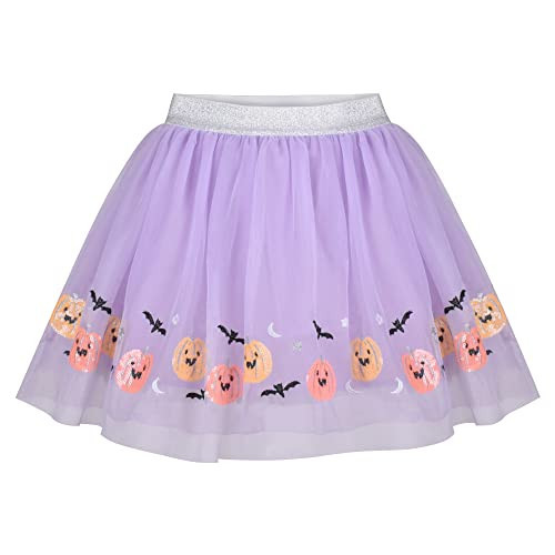 Girls Dress Halloween Bat Mesh Skirt Dancing Tutu Purple Sequin Pumpkin Face 6 | Amazon (US)