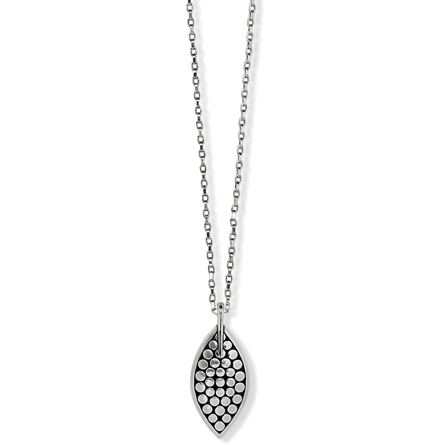 Woman's Pebble Leaf Short Necklace In Silver | Shop Simon