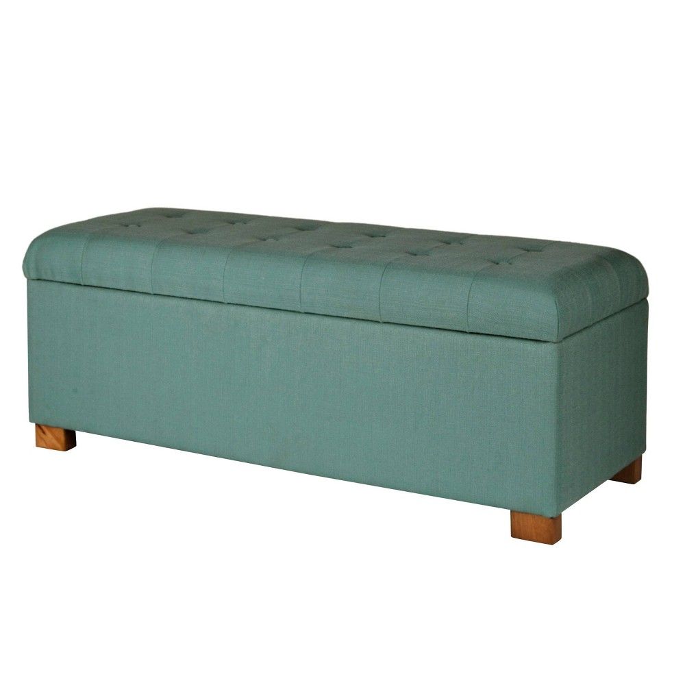 Classic Large Tufted Storage Bench Teal - HomePop, Adult Unisex, Blue | Target