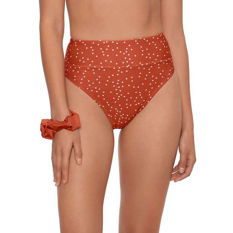 Hit Rewind Women's Blottie Dottie High Waist w/ Scrunchy | Walmart (US)