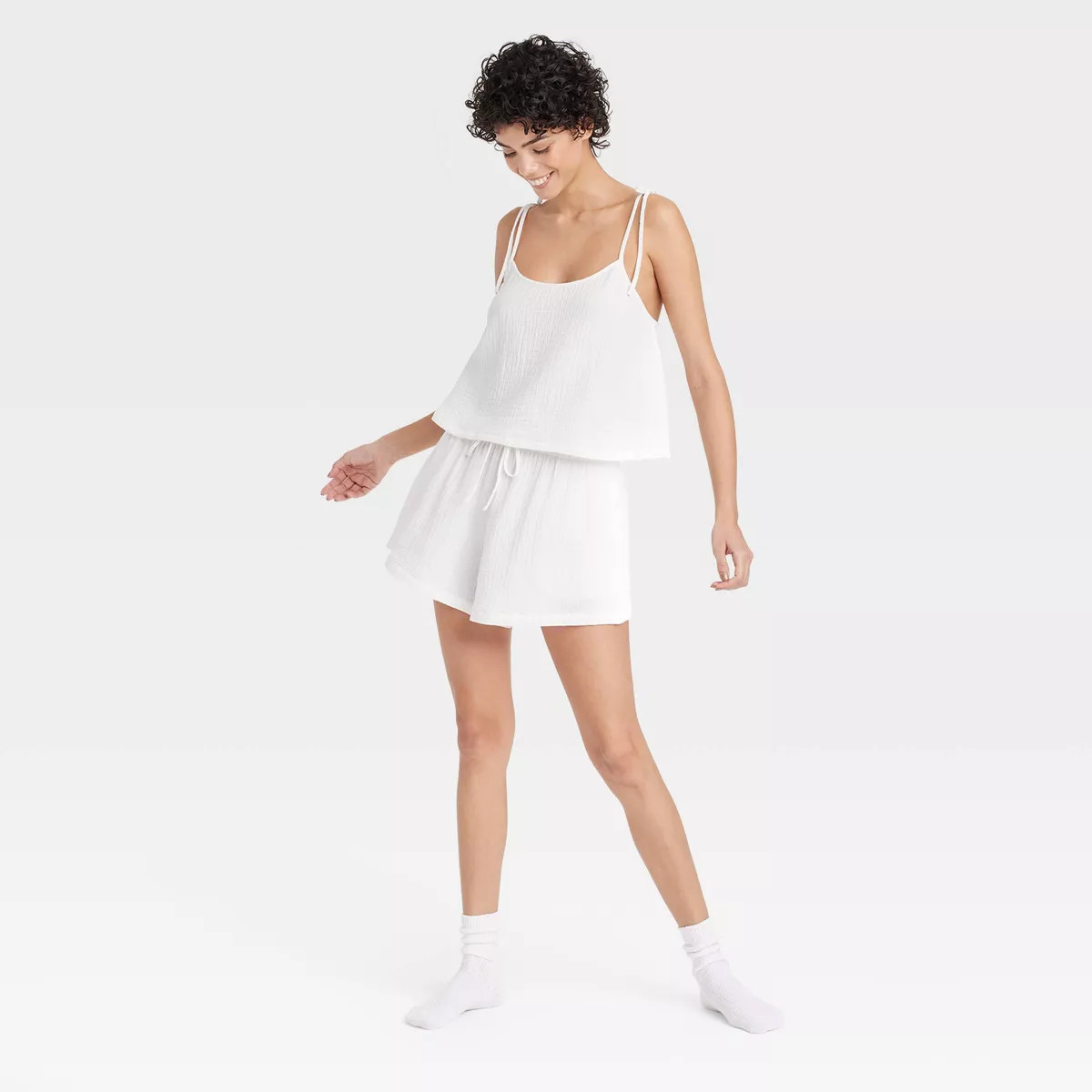 Women's Cotton Gauze Tank Top and Shorts Pajama Set - Colsie™ | Target