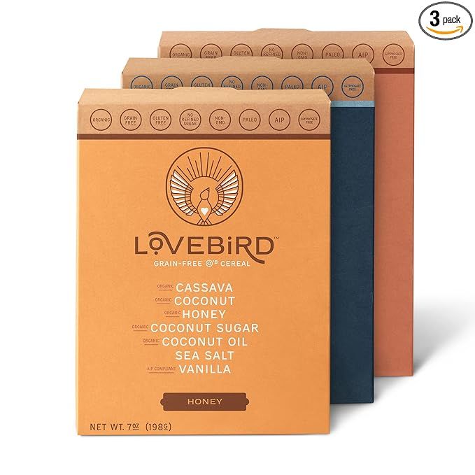 Lovebird Gluten Free Cereal Variety 3 Pack - Organic Grain Free Cereals Paleo AIP Dairy Free Keto... | Amazon (US)