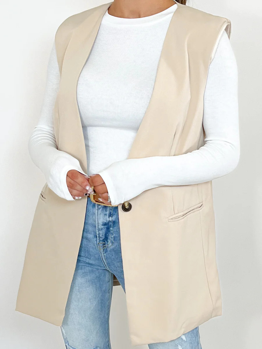 Finnley Oversized Blazer Vest | Bone | Talulah