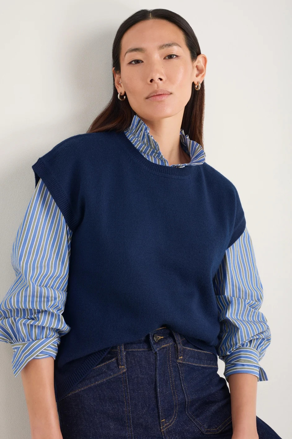 Fleur Merino Tank - Midnight | WYSE London