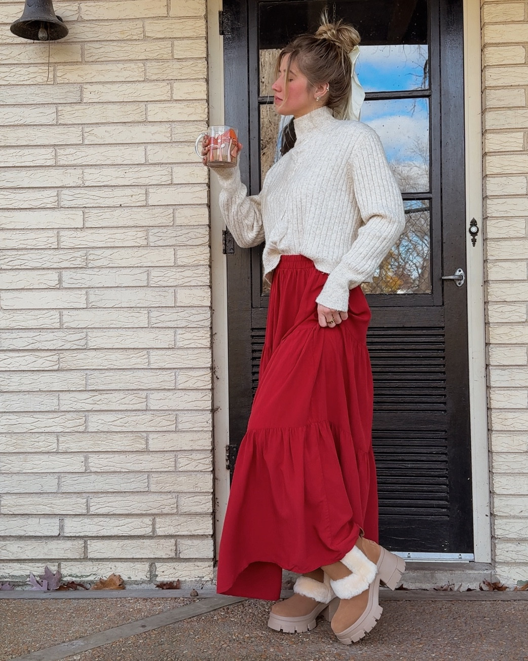 Shoes are UGGS that are no longer sold. I linked similar 🫶🏼 Sweater is from Meijer, also linked similar. 